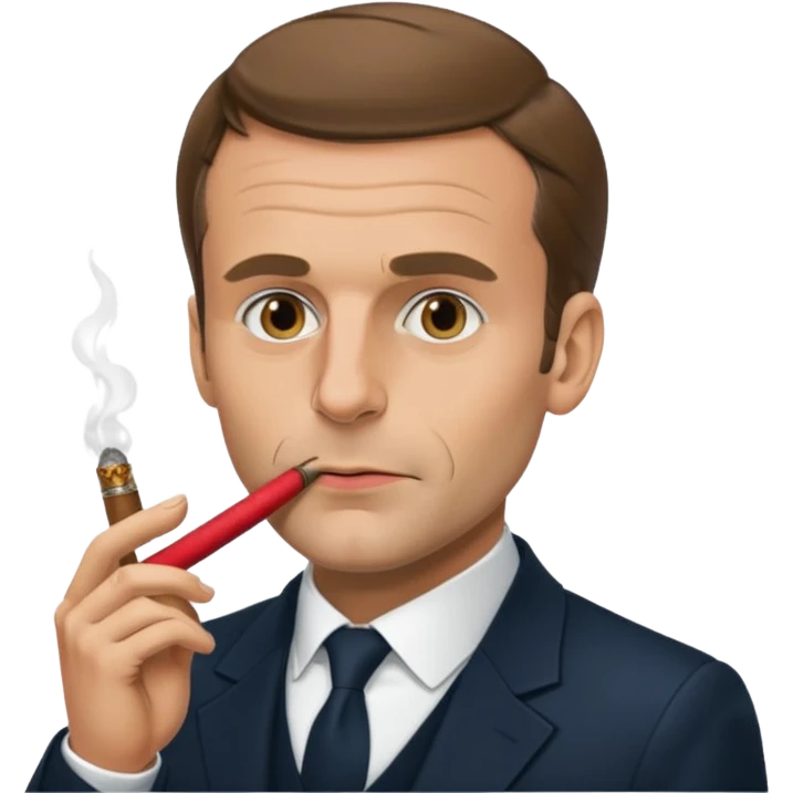 Macron avec un cigare à la bouche emoji