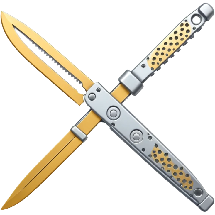Silver colour butterfly knife emoji