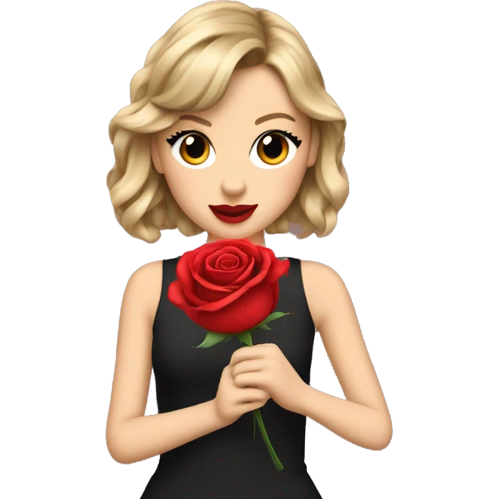 Taylor swift with a rose  emoji