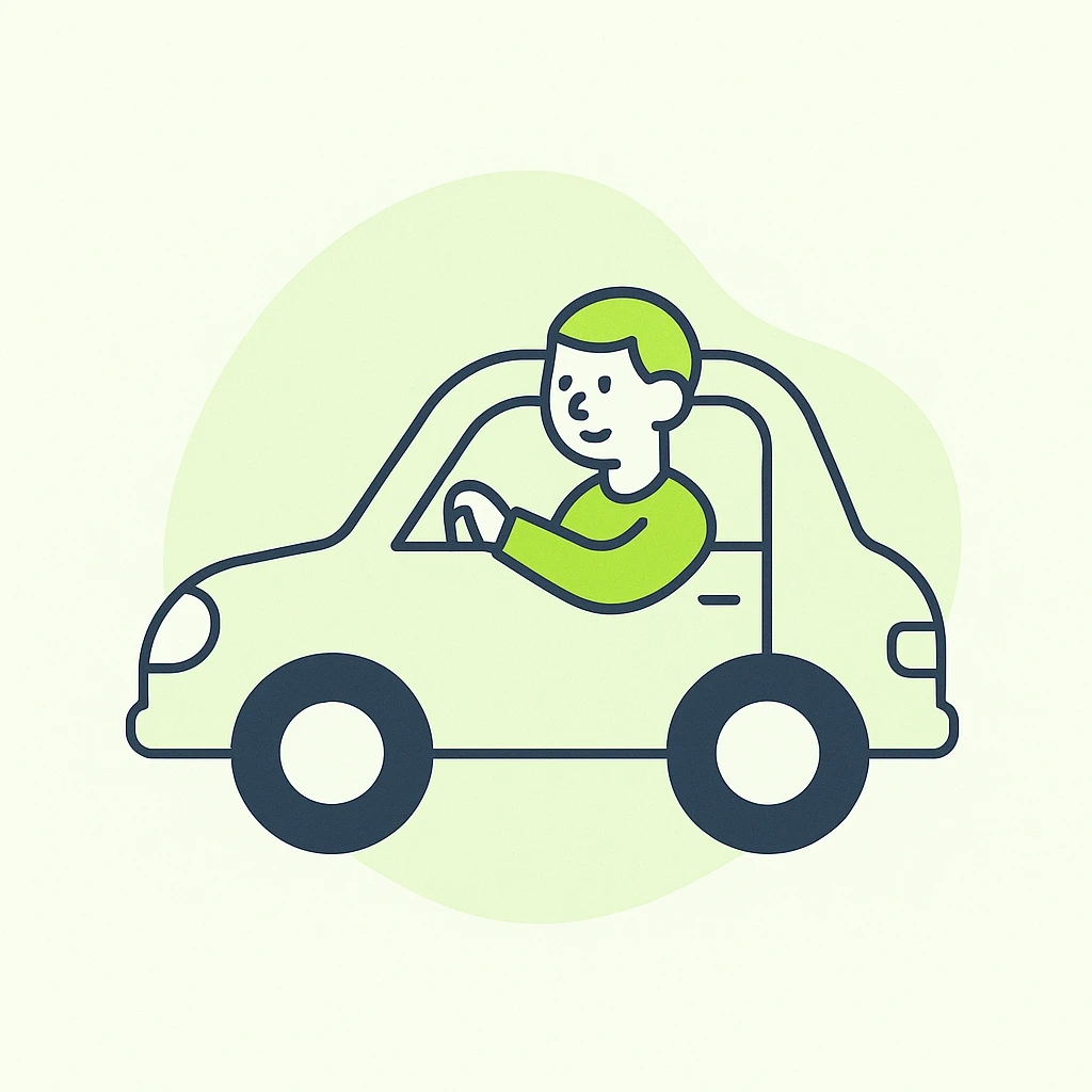 person driving a car emoji