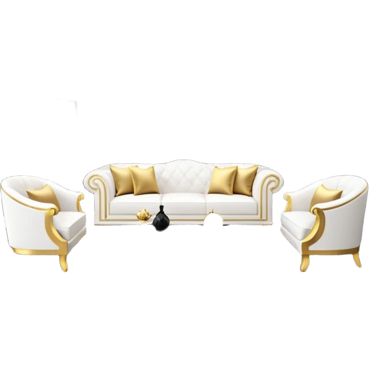 Luxurious black marble living room with gold and white accents  emoji