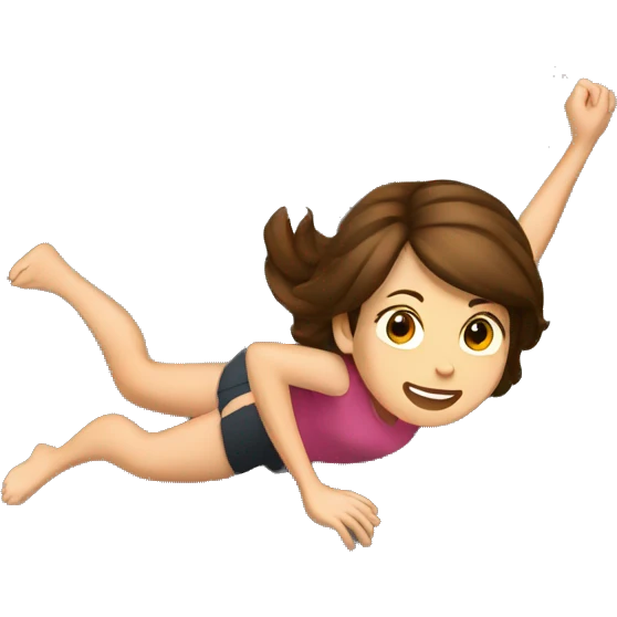 Women brown hair climbing rock  emoji