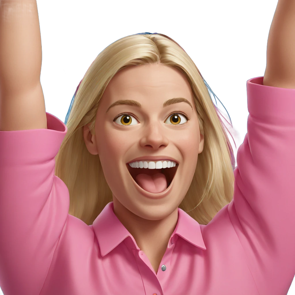 happy blonde in pink shirt emoji
