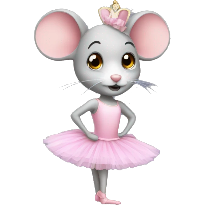 a mouse ballerina wearing a tutu emoji