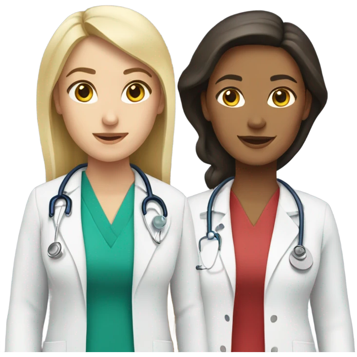 Two white girl doctors emoji