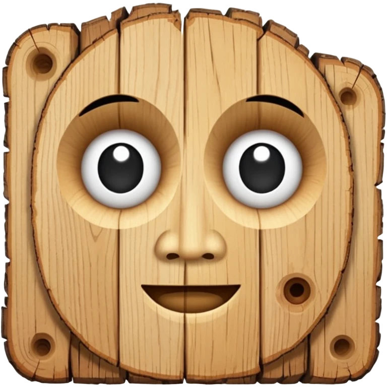 uma madeira com cara de emoji