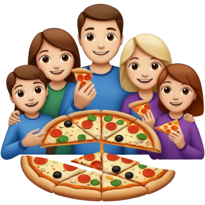 familiy eating pizza emoji