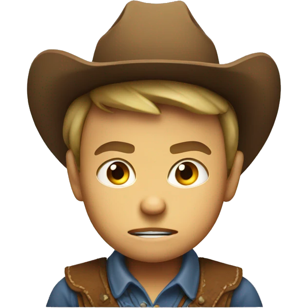 an angry American cowboy child emoji