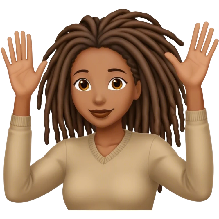 Black woman with locs high five emoji