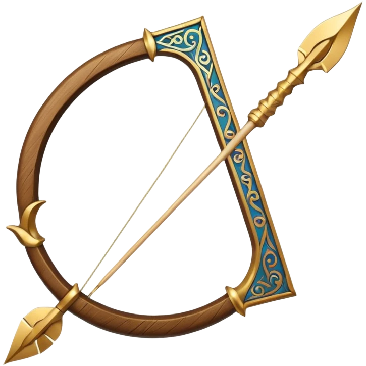 bow and arrow with letter 'A'  emoji