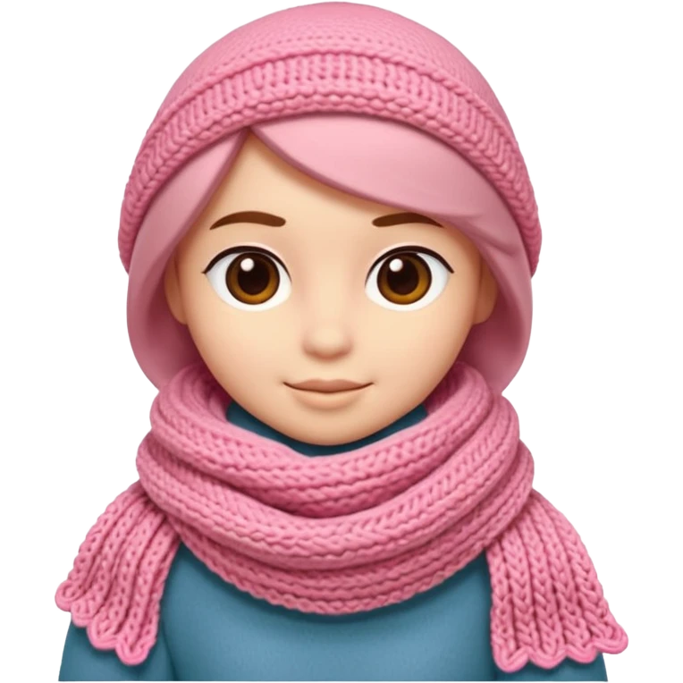 A 3D cartoon wool scarf with visible knitted stitches and gentle folds, warm colors, soft lighting, Memoji-style. emoji