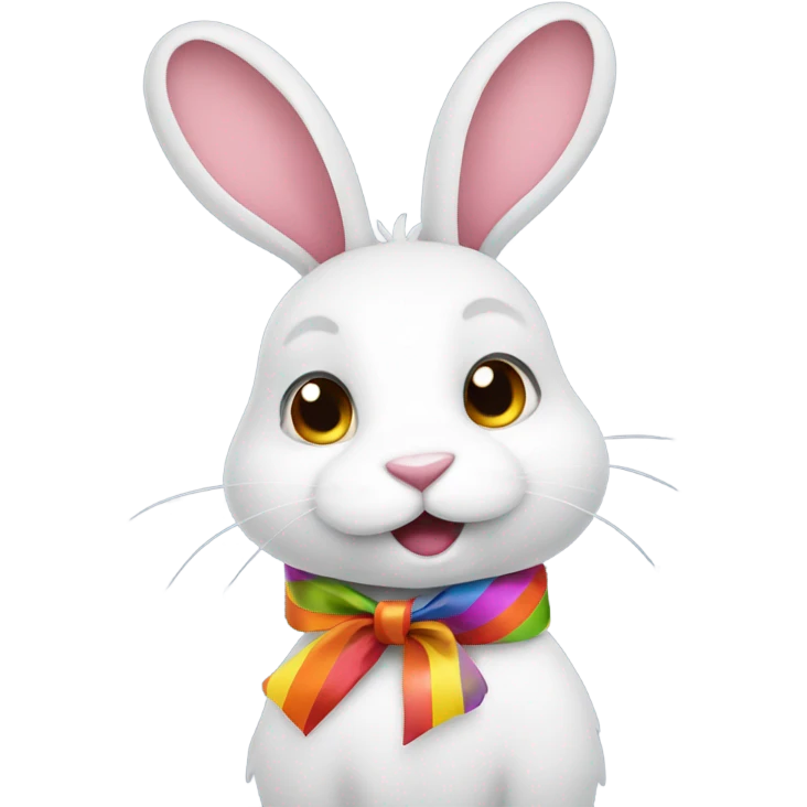 A rabbit with a ribbon emoji