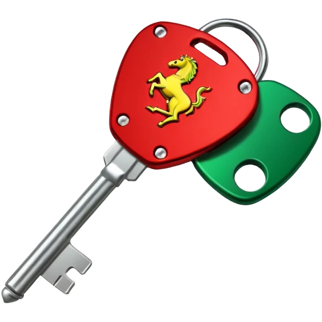 red Ferrari key with a green background emoji
