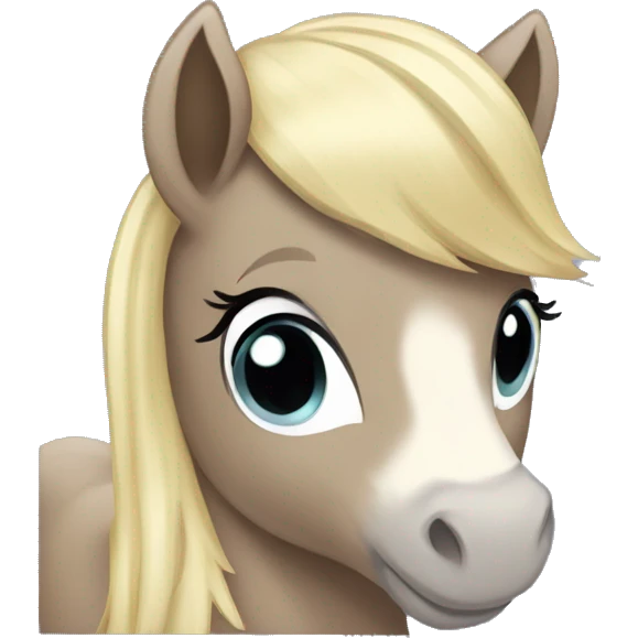 A tiny pony female horse  emoji