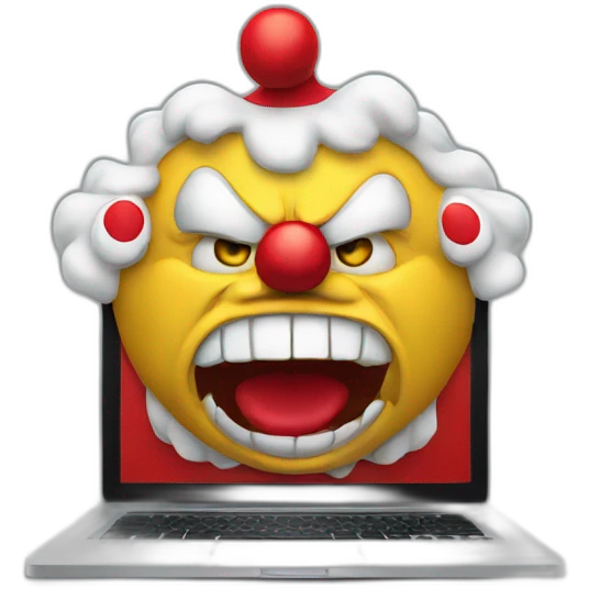 angry clown with laptop emoji