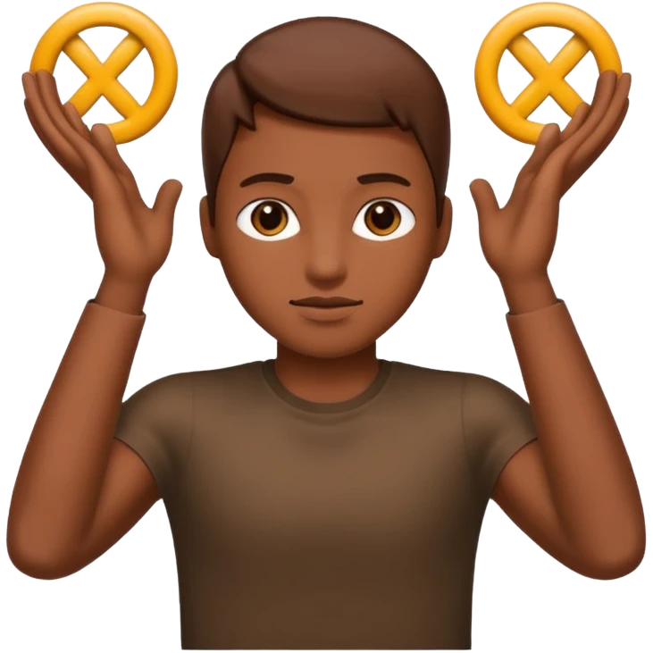 Please make an emoji where a person marks O or X with their arms. emoji