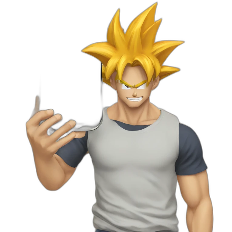 Iphone with goku emoji