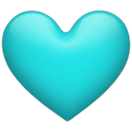 A cyan blue heart emoji