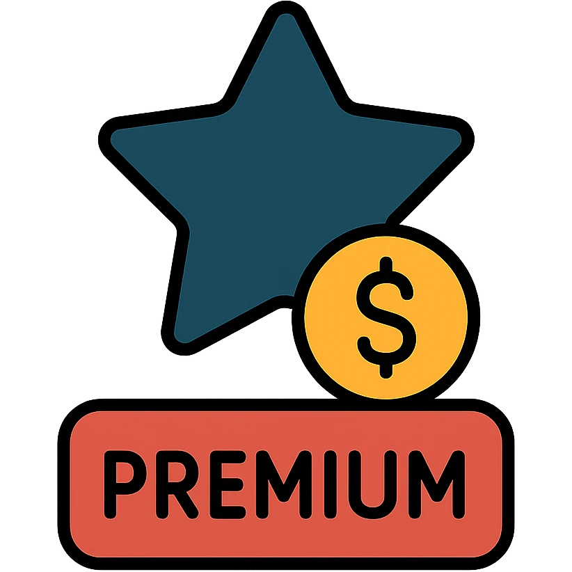 premium content symbol, star, minimal icon, color #003049 emoji