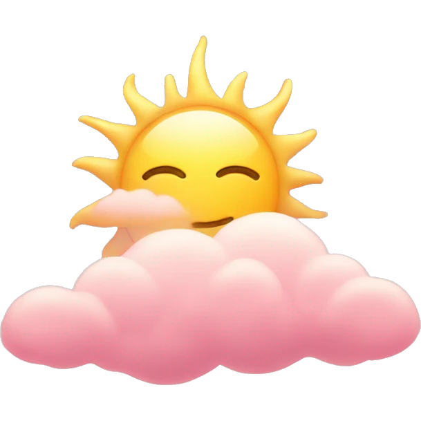 Sun with light pink clouds  emoji
