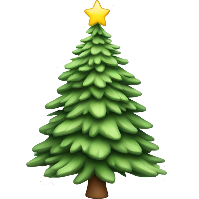  actual white fir christmas tree isolated.  emoji