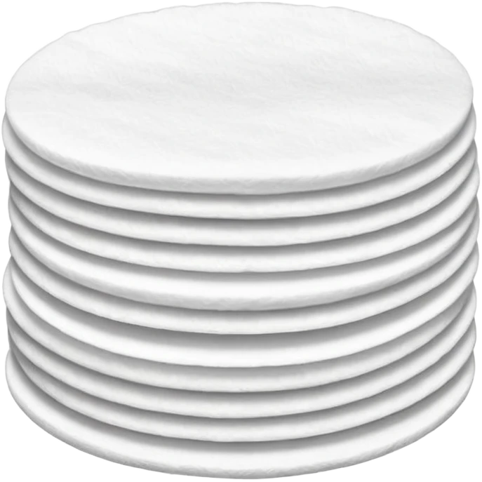 A long pile of 100 round flat thin cotton pads emoji