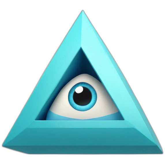 3d effect letter B in pyramid with eye emoji