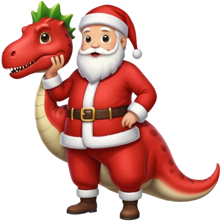 Santa clause dinosaur emoji