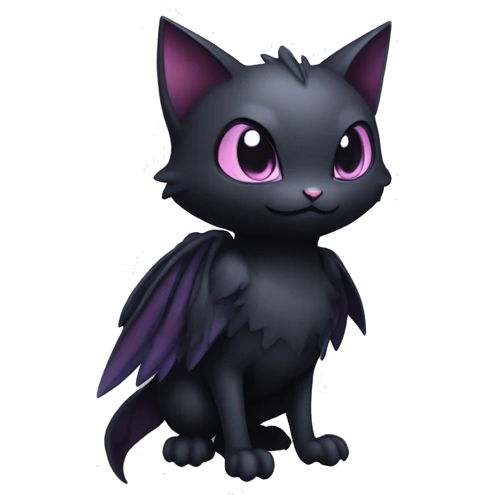 Cool Cute Edgy Dark Black Chibi Noibat-Cat-Pokémon-Fakémon-hybrid emoji
