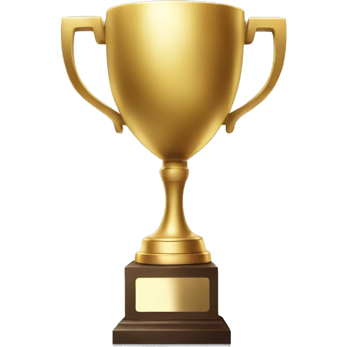 An arm with a trophy for achieving fitness goals. emoji