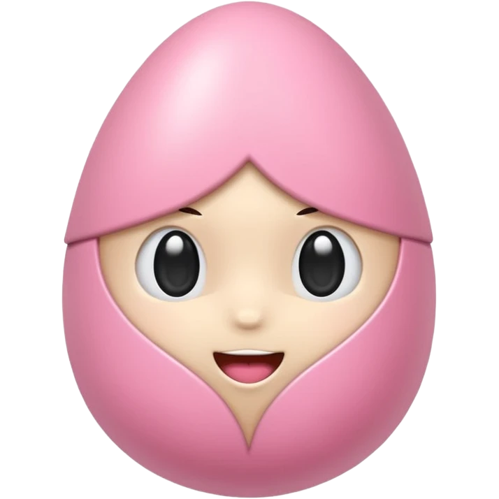 Uovo di pasqua kawaii rosa senza faccia emoji