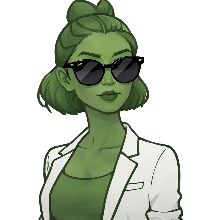 Blonde girl with brown eyes and designer sunglasses  emoji