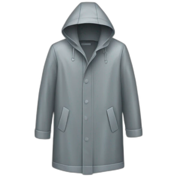 Gray translucent raincoat emoji