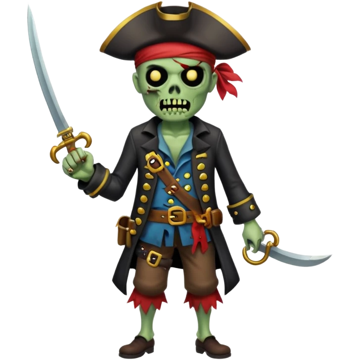 Pirate Zombie full body emoji