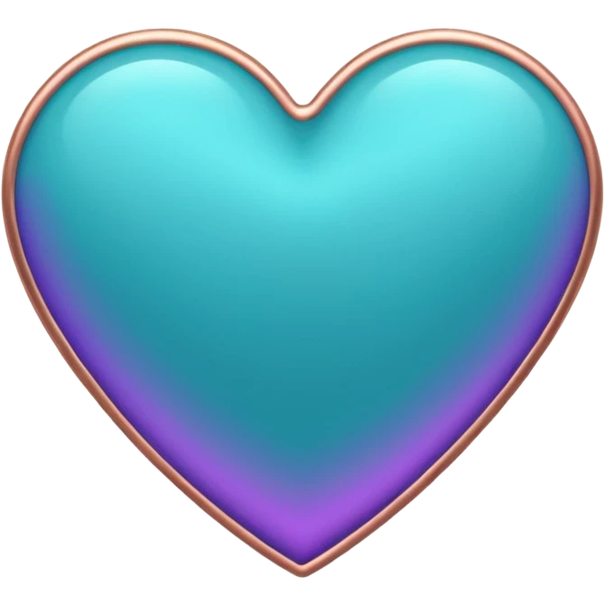 I need a teal, orange , purple, and rose gold Heart emoji  emoji