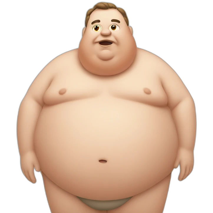 fat man eating peach emoji