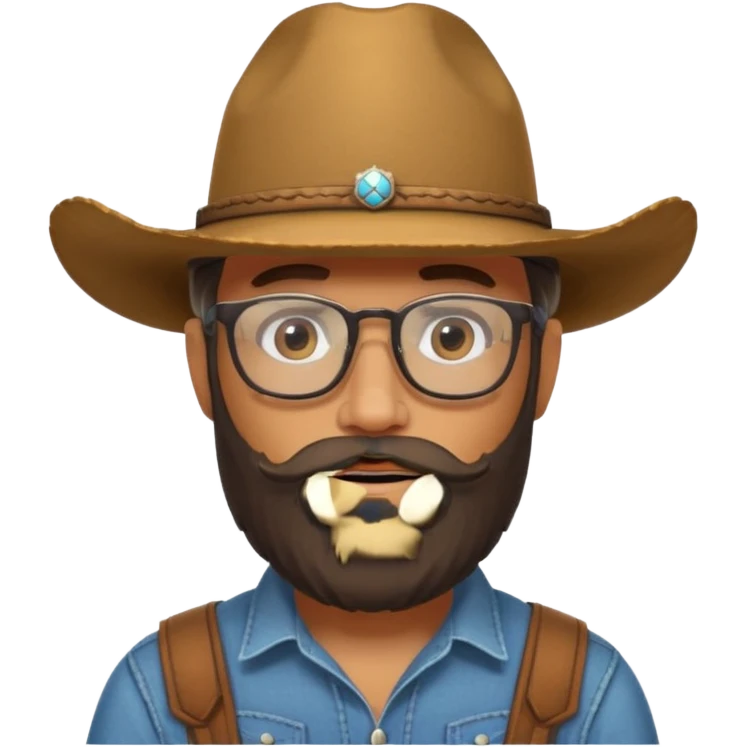long bearded cowboy with glasses emoji