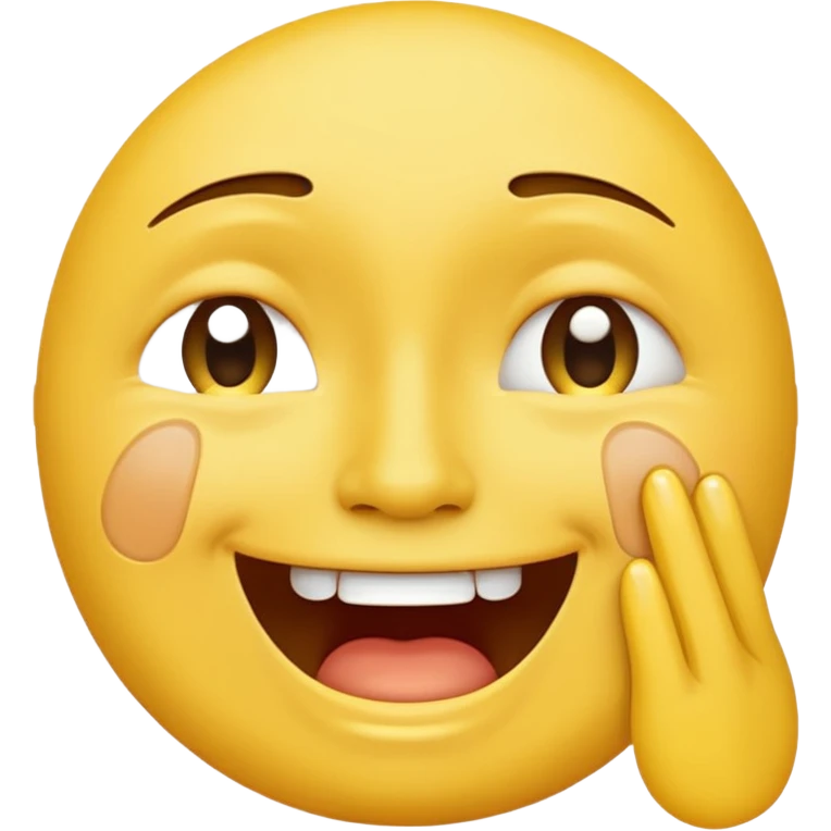 make an emoji of a yellow face sobbing and then an overlap of the same face on top of that smiling emoji