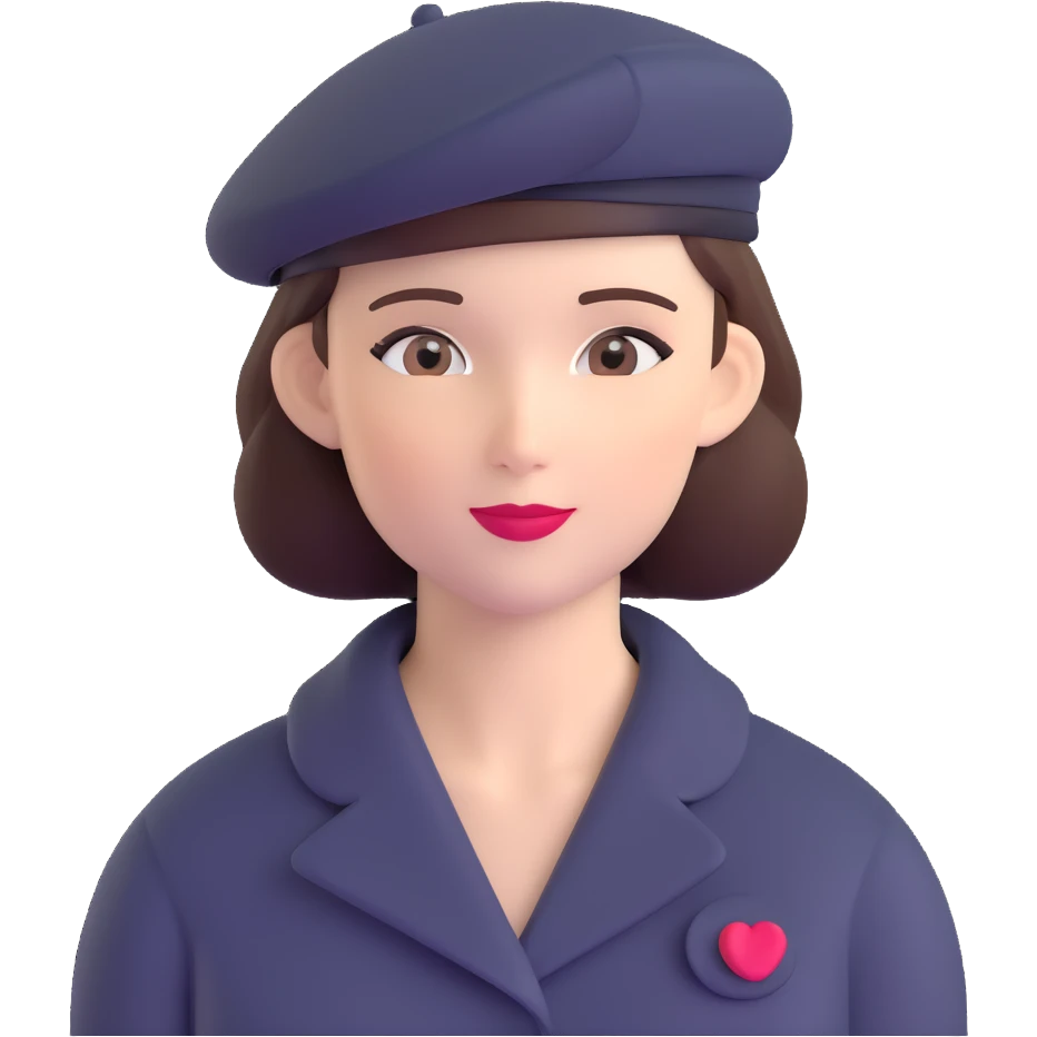Parisian woman wearing a beret hat emoji