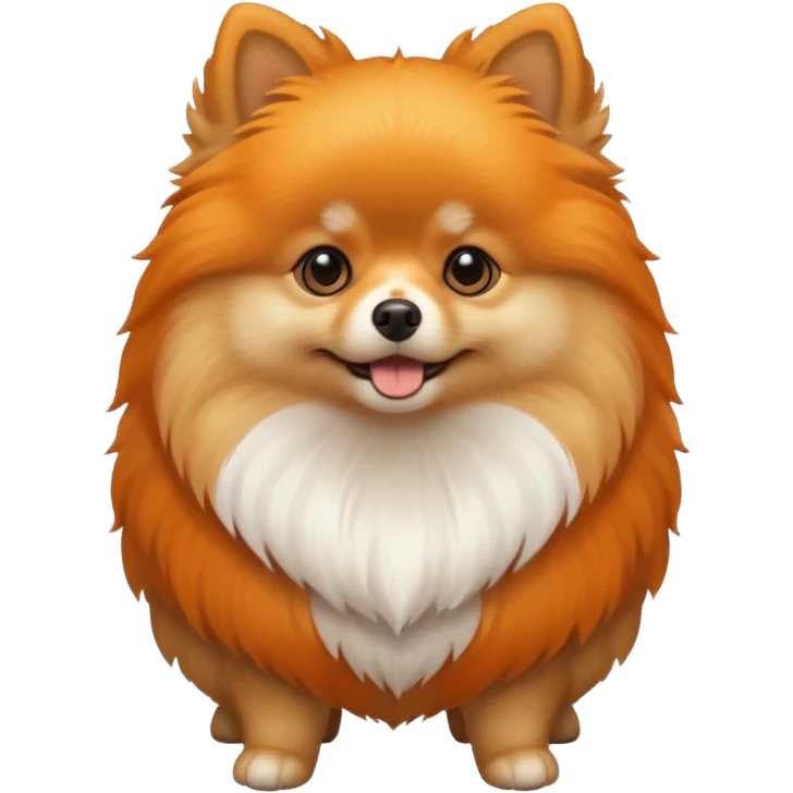 Pomeranian in red white emoji