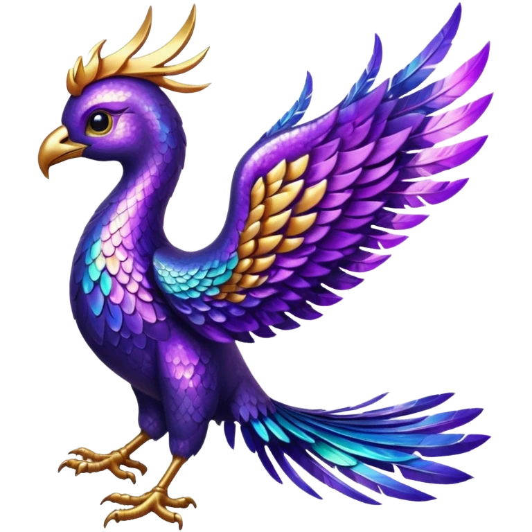 glitter purple phoenix emoji