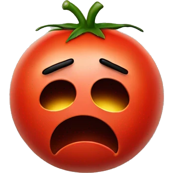 Sad face hit by a tomato emoji