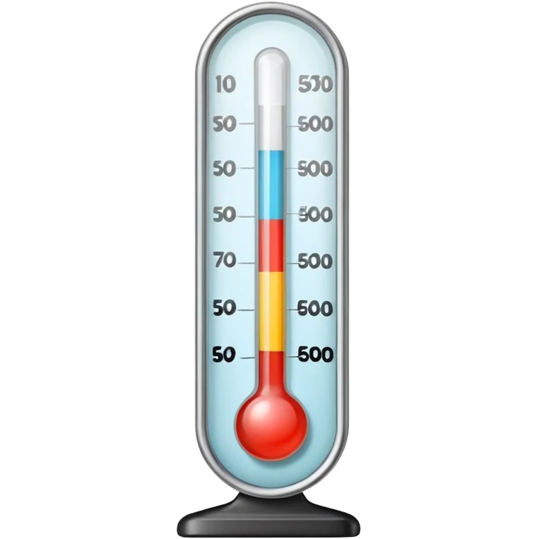 straight thermometer has 5 colors on it, no round ball at first  emoji