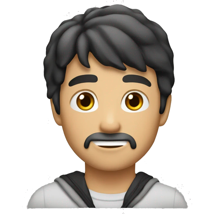 luke:黑色短卷发，戴墨绿色的眼镜，没有胡子 emoji