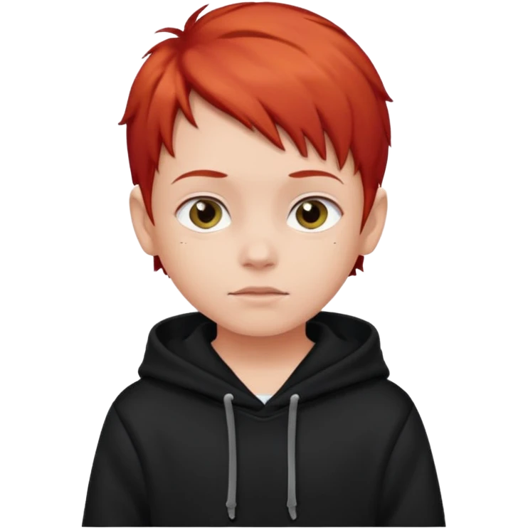 child with red hair and black hoodie emoji