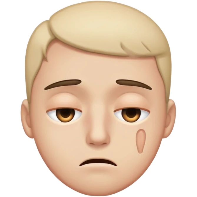 Person with mental breakdown with an eye a bit closed emoji