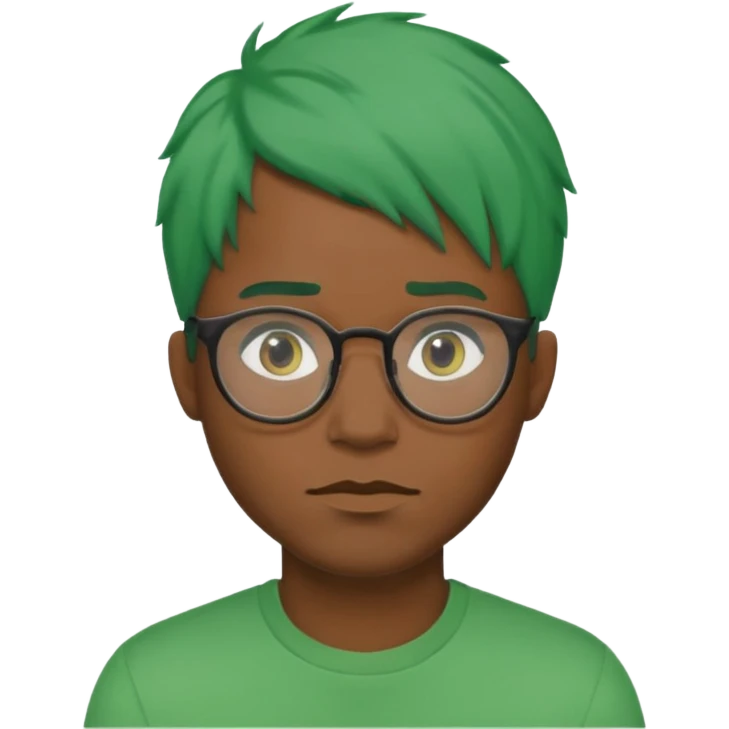 black man with green hair and glasses emoji