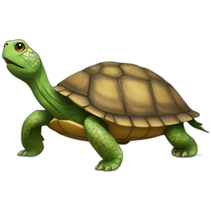 Loute sur une tortue emoji
