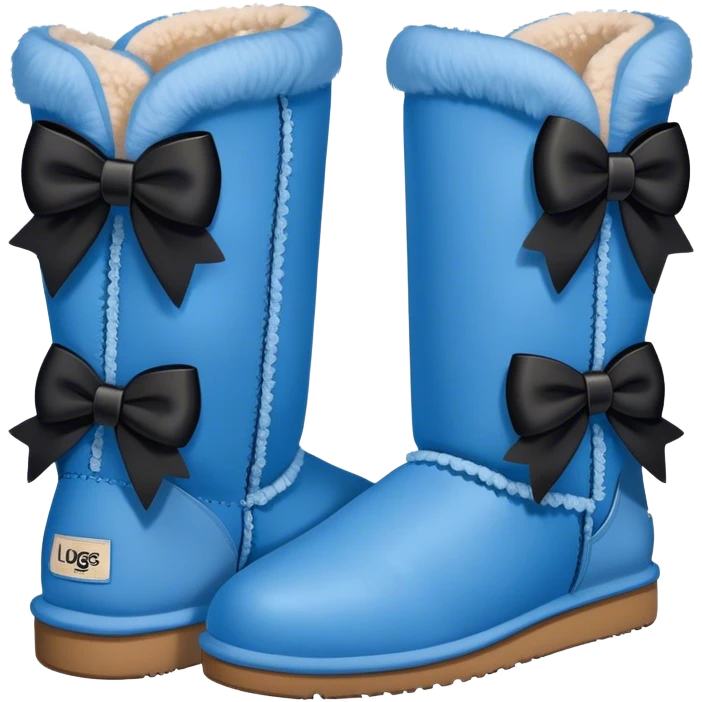 Blue Uggs with black bows  emoji