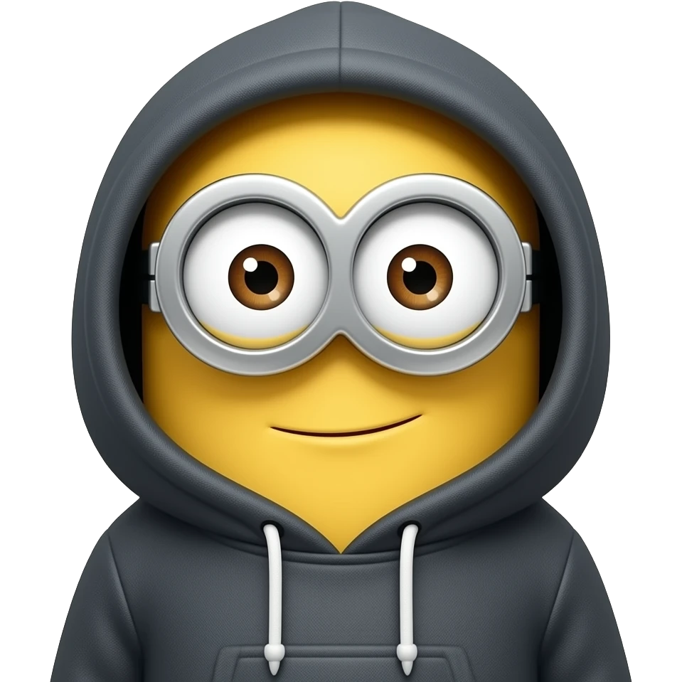 Minion vestindo roupa de moletom emoji